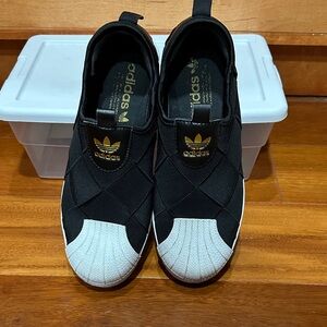 Adidas Kids Black and White Sneakers